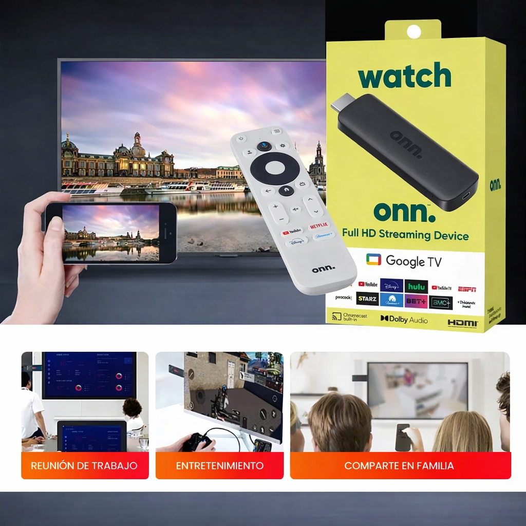 CONVERTIDOR SMART TV DE GOOGLE CON CONTROL REMOTO (Incluye XUPER TV)