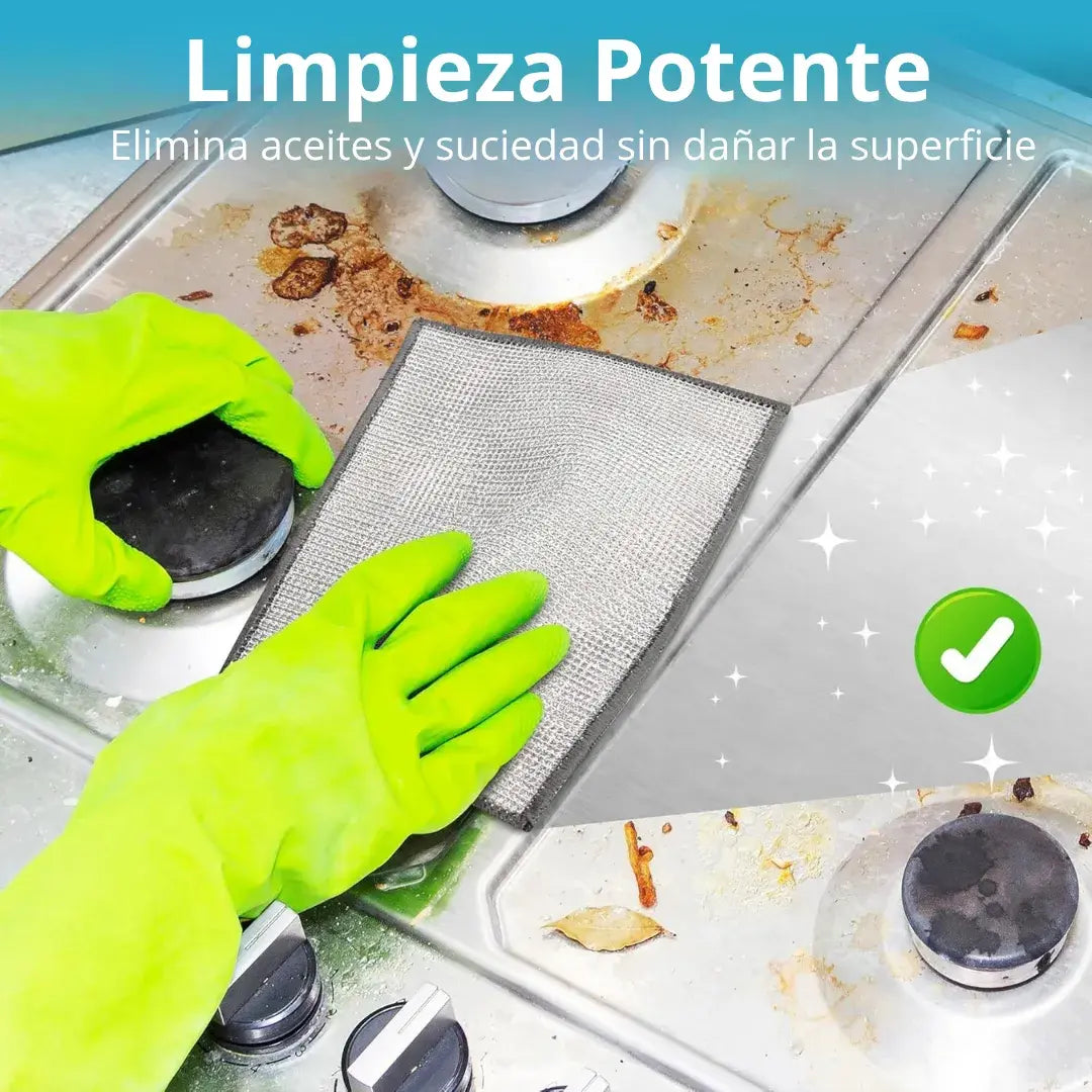 💨🛡️ Kit 6 DishMate® - Paños De Acero Sin Arañazos, Sin Olores, Limpieza En Húmedo Y Seco 🏠✨