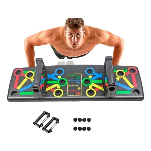 Tabla Para Flexiones Multifuncion Pushup Board Con Bandas🏋️