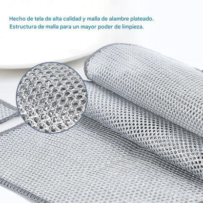 💨🛡️ Kit 6 DishMate® - Paños De Acero Sin Arañazos, Sin Olores, Limpieza En Húmedo Y Seco 🏠✨